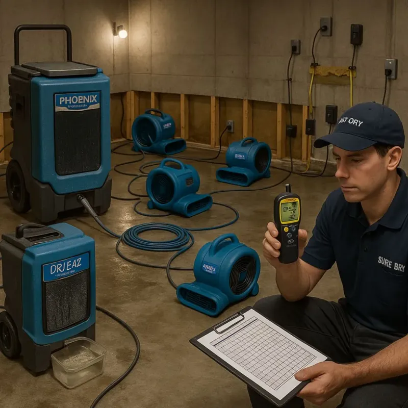 Structural Drying and Dehumidification process in Langhorne Manor, PA